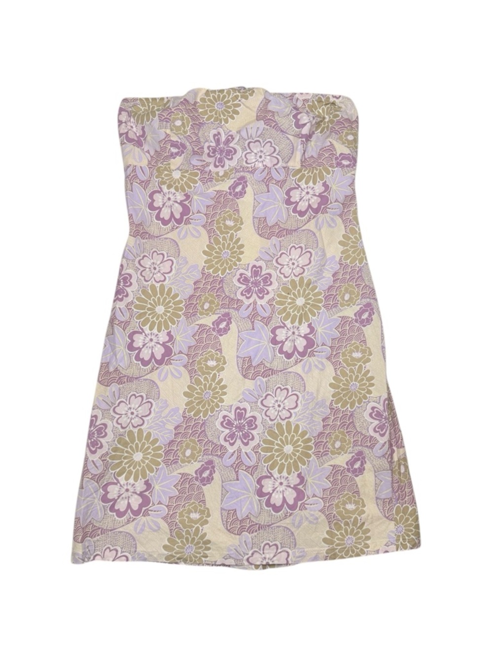 Charlotte Russe Vintage 90s Purple Floral Strapless Dress Large